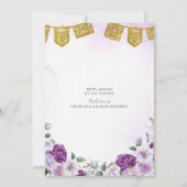 Invitation Présentation de Fille Charra Mexicaine Fleur Viole (Dos)