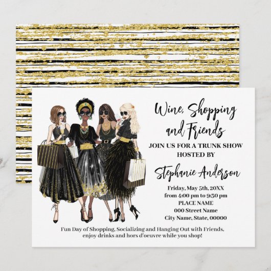 Invitation Présentation de la boutique de vin et des amis (Devant / Derrière)