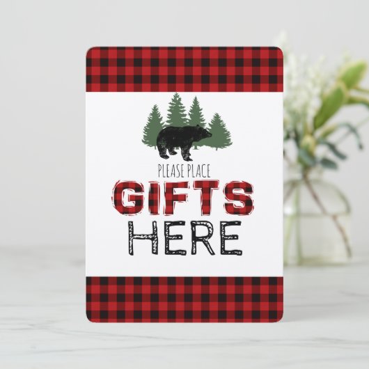 Invitation Présente le panneau de table - Lumberjack Party (Debout devant)