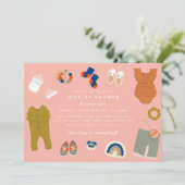 Invitation Présentoir de cadeaux pour bébé sans distinction d (Debout devant)
