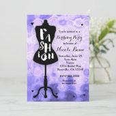 Invitation Présentoir Mannequin Vintage Retro Violet MODE Soi (Debout devant)
