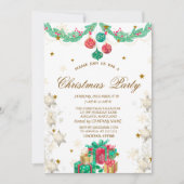 Invitation Présents Décorations Rétro Flocons de Noël Noël (Devant)