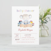 Invitation Présents d'ourson Dots Baby Shower (Debout devant)