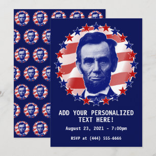 Invitation Président Abraham Lincoln Stars and Stripes Invita