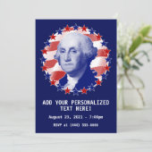 Invitation Président George Washington Stars and Stripes (Debout devant)