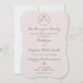 Invitation Presque Mauve Lilac Gold Foil Golden Bees Mariage (Devant)