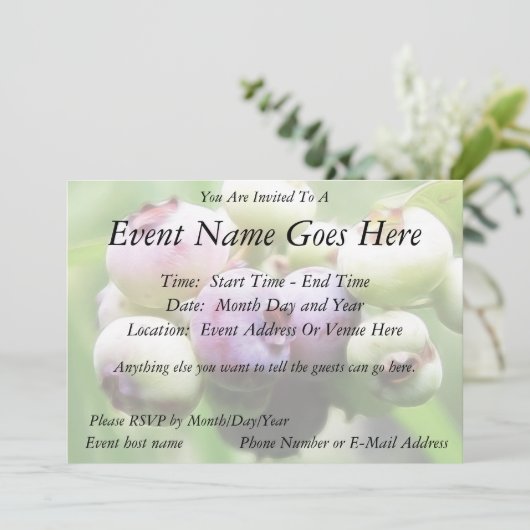 Invitation Presque mûr - Blueberries (Debout devant)