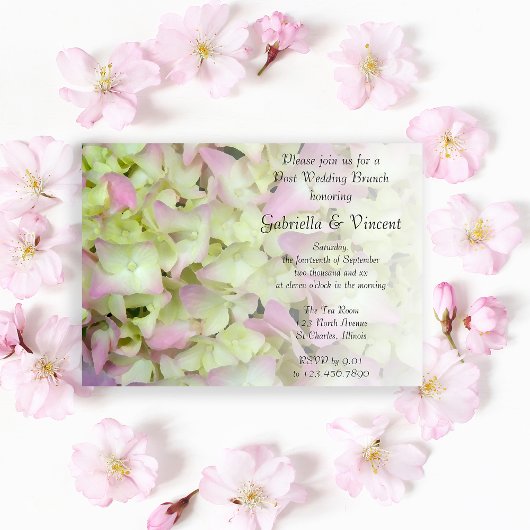 Invitation Presque Rose Hydrangea Floral Post Réception de Ma