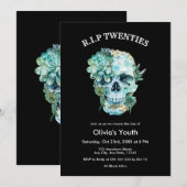 Invitation Presse crâne 20s 30e anniversaire Mort à ma jeunes (Devant / Derrière)