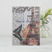 Invitation presse écrite moderne Paris Tour Eiffel (Debout devant)