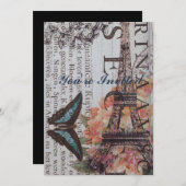 Invitation presse écrite moderne Paris Tour Eiffel (Devant / Derrière)
