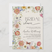 Invitation Pressed Wildflower Floral Frame Bridal Shower (Devant)