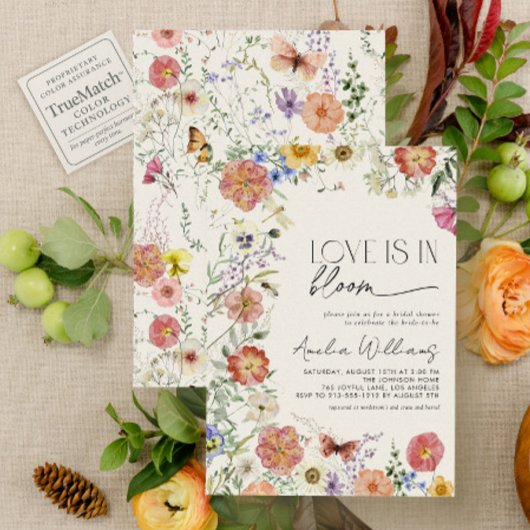 Invitation Pressed Wildflower Love In Bloom Bridal Shower