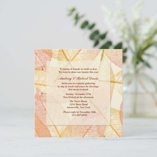 Invitation pressée de feuille (Debout devant)