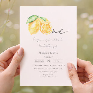 Invitation Presser Citron Citrus Été Bébé Premier Anniversair