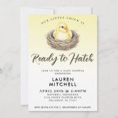 Invitation Prêt À Atteindre Le Baby shower Chick De Ressort J (Devant)