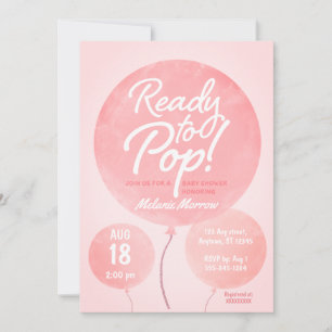 Invitation Prêt à ballets pop Baby shower rose