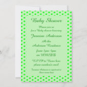 Invitation Prêt à couper le Baby shower de pois verts (Dos)