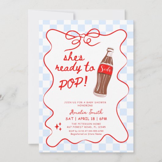 Invitation Prêt à éclater Fête bébé Soda Boy (Devant)