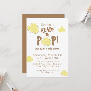 Invitation Prêt à éclater Mignonne Baby Shower au popcorn