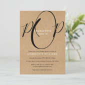 Invitation Prêt à éclore Baby Shower Script Chic Kraft Rustiq (Debout devant)