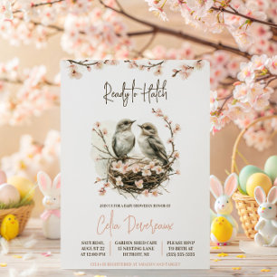 Invitation Prêt à éclore ! Cadeau de naissance oiseaux niche