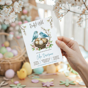 Invitation Prêt à éclore ! Cadeau de naissance oiseaux niche