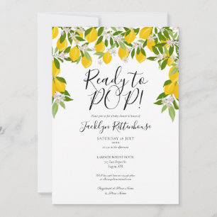 Invitation Prêt à éclore Citrons Floraison Baby Shower Vert