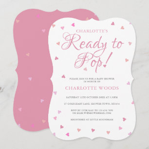 Invitation Prêt à éclore Cœur rose Baby Shower / Sprinkle