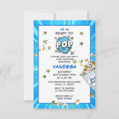 Invitation Prêt à éclore Fête de bébé garçon fun et moderne (Devant)