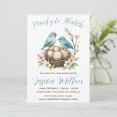 Invitation Prêt à éclore, Nid d'oiseaux, Fête de bébé Œufs (Debout devant)