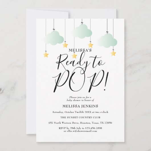 Invitation Prêt à éclore Twinkle Twinkle Fête de bébé neutre (Devant)