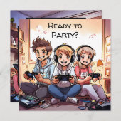 Invitation Prêt à faire la fête | Jeu à thème Anniversaire fê (Devant / Derrière)