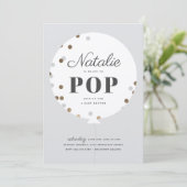 Invitation Prêt à faire sauter le baby shower gris du ballon (Debout devant)