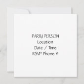 INVITATION **PRÊT À FÊTER ET À S'AMUSER** FÊTE D'ANNIVERSAIRE (Dos)