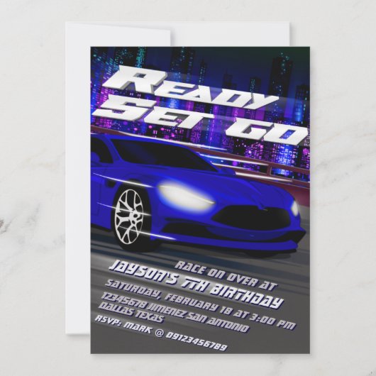 Invitation Prêt à partir - Course  (Devant)