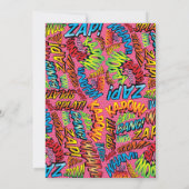 Invitation Prêt à pop Baby shower Comic Book Fun Pink (Dos)