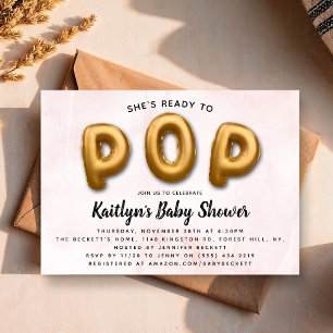 Invitation Prêt À POP ! Baby shower moderne