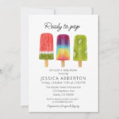 Invitation Prêt à pop Baby shower Popsicle (Devant)