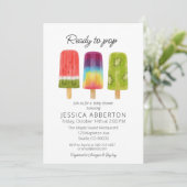 Invitation Prêt à pop Baby shower Popsicle (Debout devant)