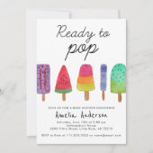 Invitation Prêt À Pop Baby shower Popsicle Coloré (Devant)
