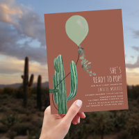 Prêt à pop Balloon Cactus Baby shower en terre cui