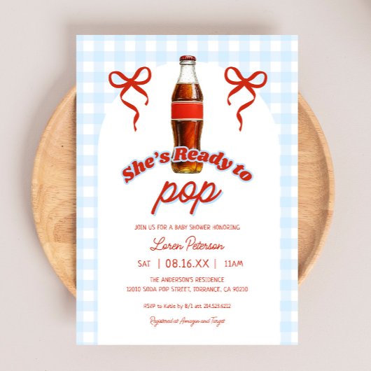 Invitation Prêt À Pop Blue Boy Soda Baby shower