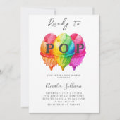 Invitation Prêt à pop crème glacée Gradient Baby shower rose (Devant)