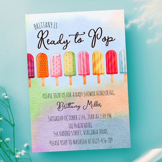Invitation Prêt À Pop Popsicle Baby shower D'Été