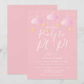 Invitation Prêt à Pop Twinkle Twinkle Baby Girl Douche rose (Devant / Derrière)