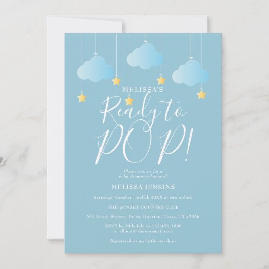 Invitation Prêt À Pop Twinkle Twinkle Baby shower (Devant)