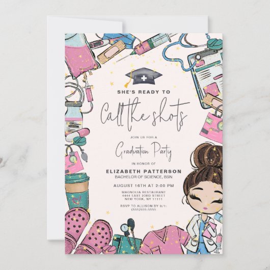 Invitation Prêt à téléphoner à la fête de graduation des infi (Devant)