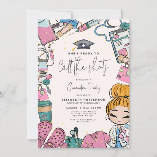 Invitation Prêt à téléphoner à la fête de graduation des infi (Devant)