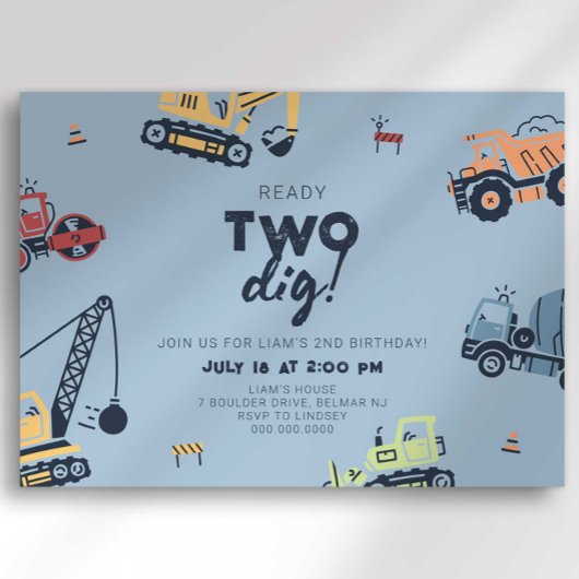Invitation Prêt Deux Chariots de Construction 2e